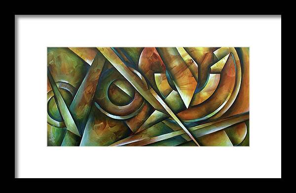 Geometric Framed Print featuring the painting Edges by Michael Lang