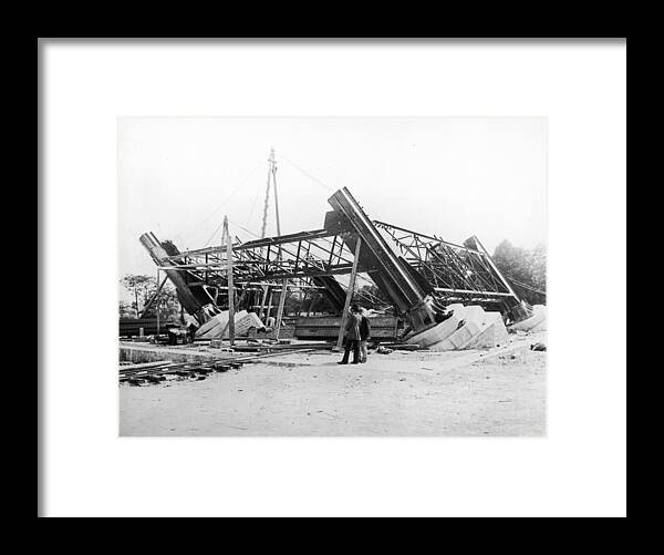 People Framed Print featuring the photograph Eiffel Tower Foundations by Fpg