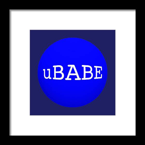 Eight Ball Framed Print featuring the digital art Eight Ball Blue by Ubabe Style