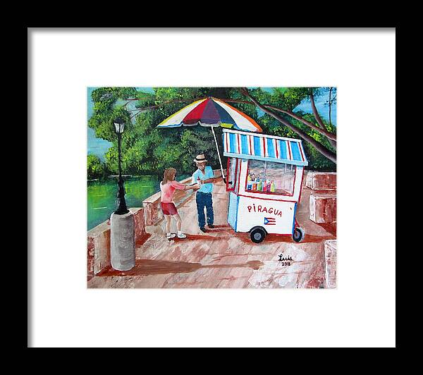 Piragua Framed Print featuring the painting El Piraguero by Luis F Rodriguez