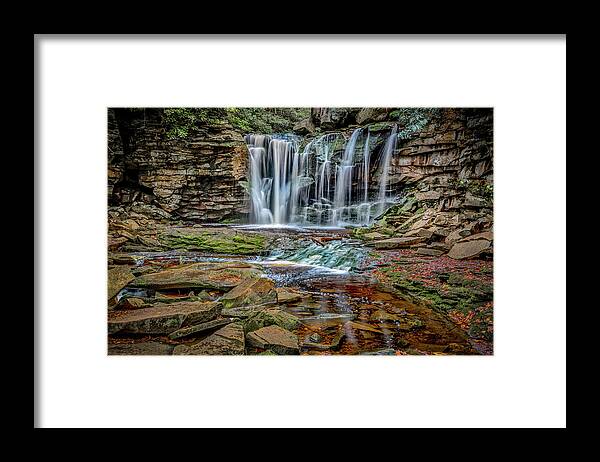Landscapes Framed Print featuring the photograph Elakala Falls 1020 by Donald Brown