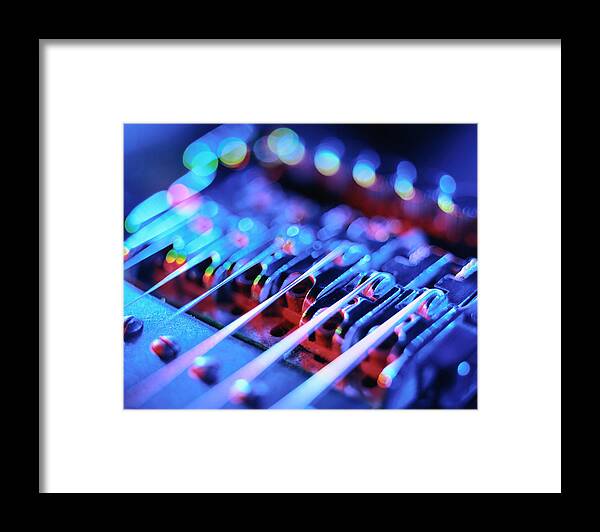 Music Framed Print featuring the photograph Electric Guitar Bridge by Lawrence Lawry