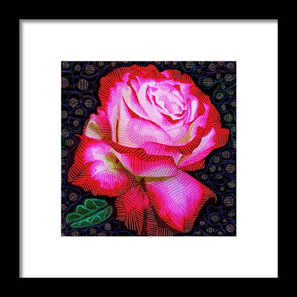 Pop Art Framed Print featuring the digital art Electro Rose by Rod Whyte