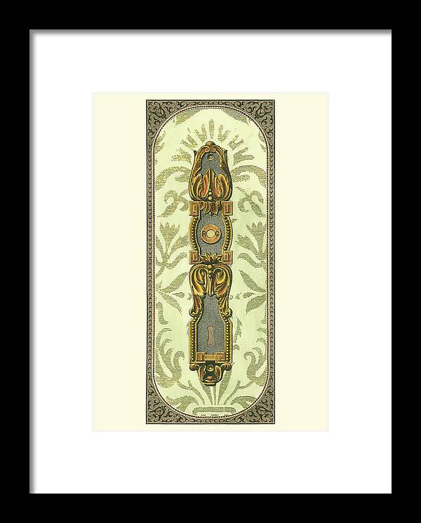 Decorative Elements Framed Print featuring the painting Elegant Escutcheon Iv by Vision Studio