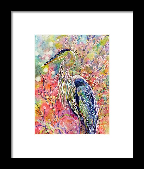 Heron Framed Print featuring the painting Elegant Repose by Hailey E Herrera