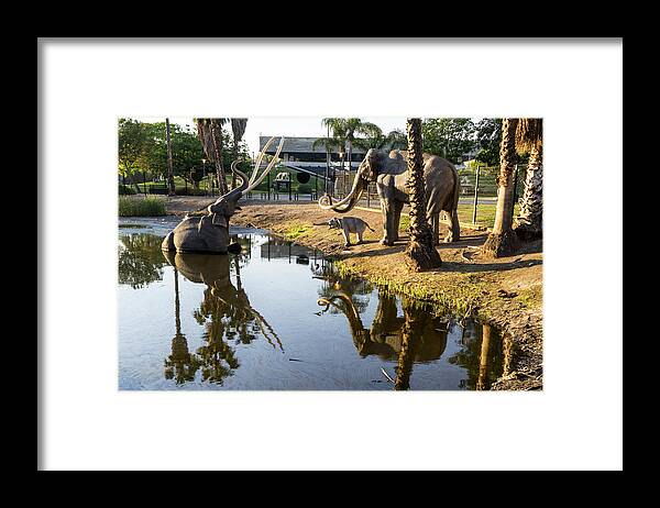 Estock Framed Print featuring the digital art Elephant Sculptures by Giovanni Simeone