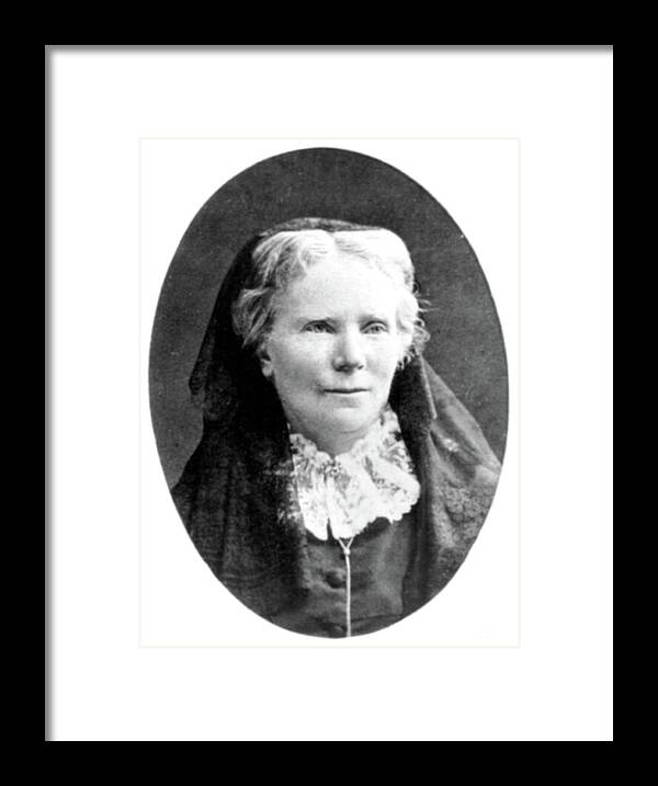 1877 Framed Print featuring the photograph Elizabeth Blackwell, English Physician by Science Source