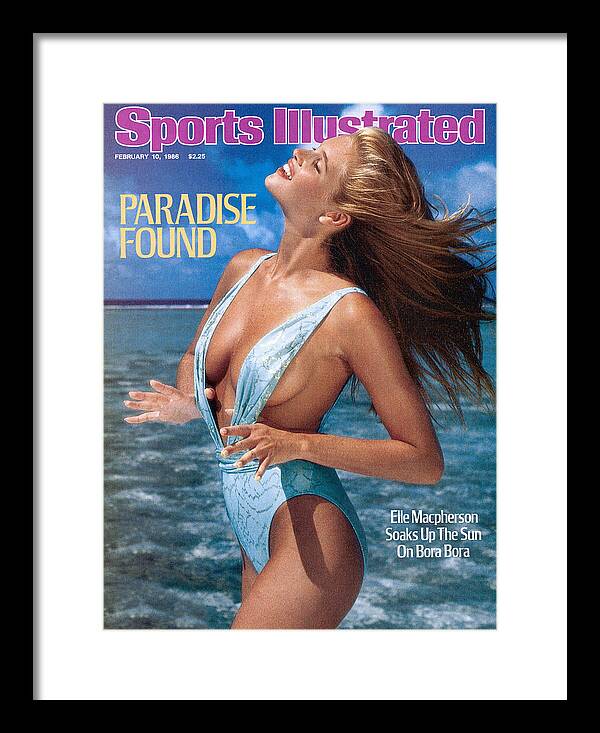 1980-1989 Framed Print featuring the photograph Elle Macpherson Swimsuit 1986 Sports Illustrated Cover by Sports Illustrated