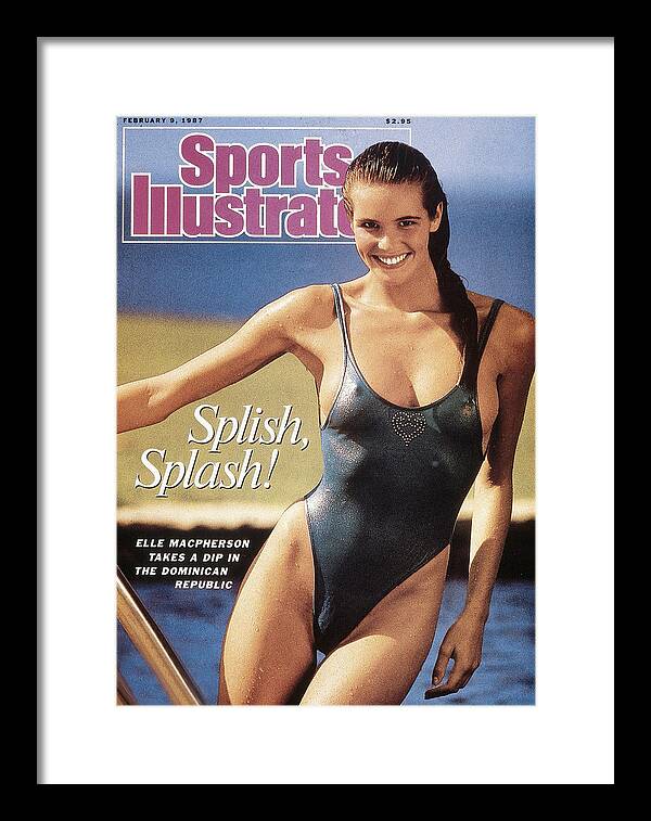 1980-1989 Framed Print featuring the photograph Elle Macpherson Swimsuit 1987 Sports Illustrated Cover by Sports Illustrated