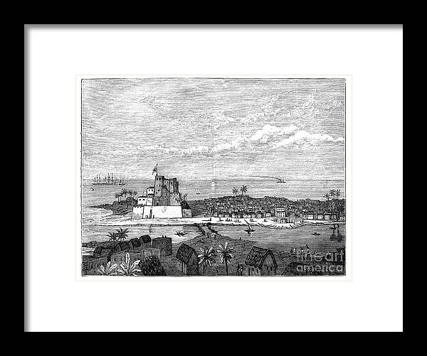 Engraving Framed Print featuring the drawing Elmina, Gold Coast, West Africa, C1890 by Print Collector
