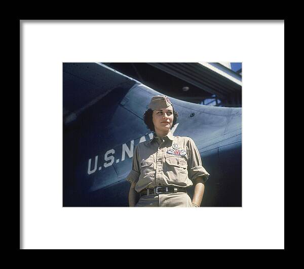 People Framed Print featuring the photograph Eloise Ellis At Naval Air Station by Howard R. Hollem
