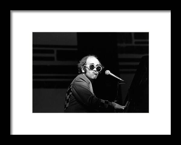Elton John Framed Print featuring the photograph Elton Live by Robin Jones