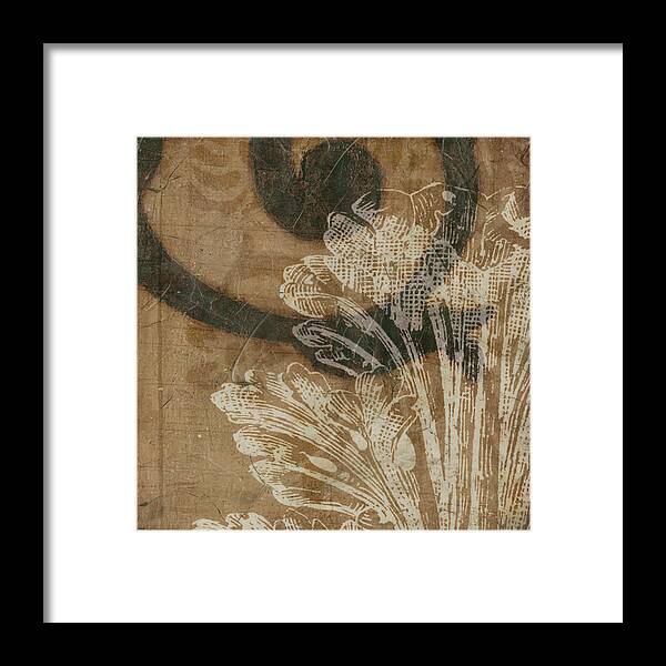 Decorative Elements Framed Print featuring the painting Embellished Scroll 9-patch Ix by Jennifer Goldberger