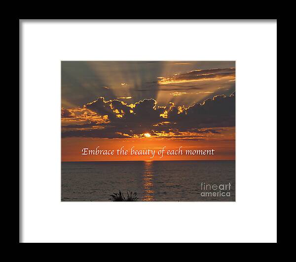 Ocean Framed Print featuring the digital art Embrace The Moment by Kirt Tisdale