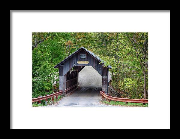 Emily's Covered Bridge Framed Print featuring the photograph Emily's covered bridge in Vermont by Jeff Folger