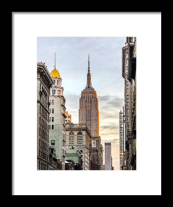 Fifth Avenue Framed Print featuring the photograph Empire State Building by Cate Franklyn