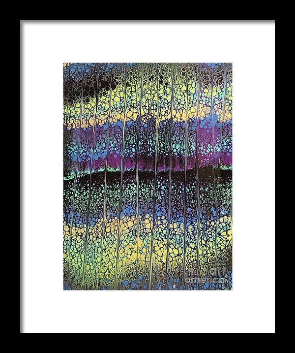Poured Acrylic Framed Print featuring the painting Enchanted Forest by Lucy Arnold