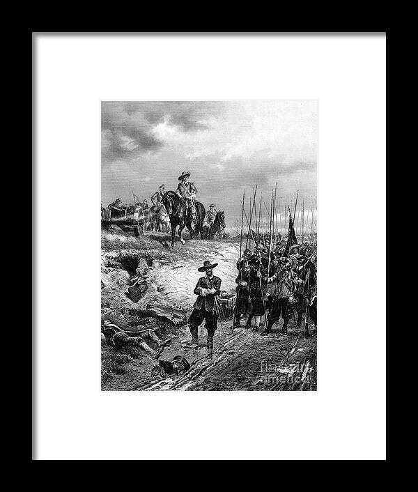 Horse Framed Print featuring the drawing English Civil Wars Oliver Cromwell by Print Collector