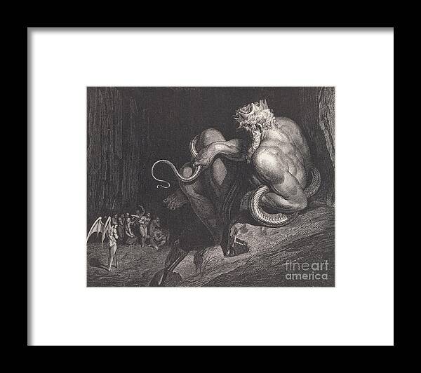 Engraving Framed Print featuring the photograph Engraving Of Minos By Gustave Dore by Bettmann