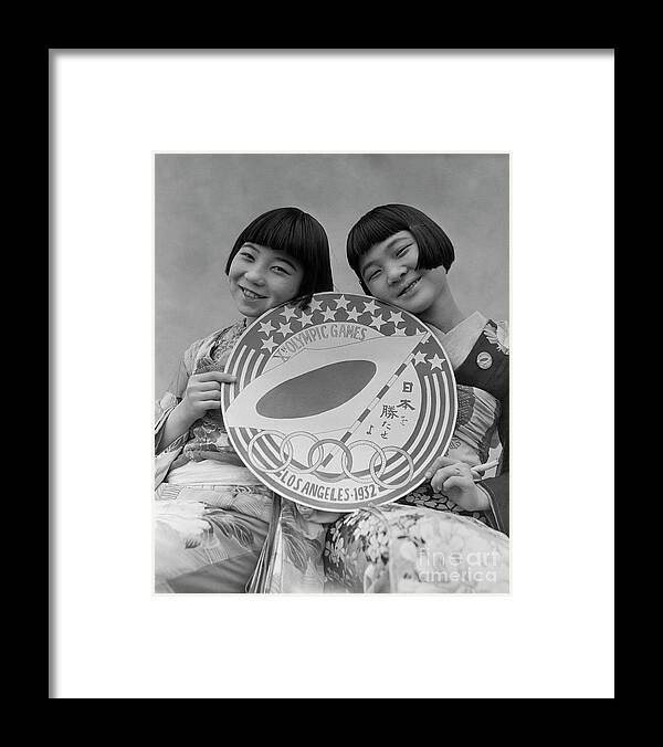 The Olympic Games Framed Print featuring the photograph Enlarged Version Of Olympic Pin by Bettmann