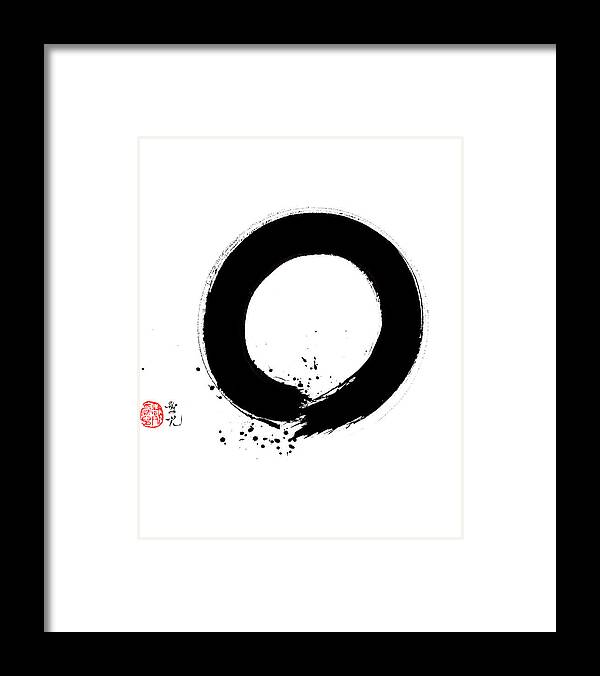And Framed Print featuring the painting Enso - Appreciating Impermanence by Oiyee At Oystudio