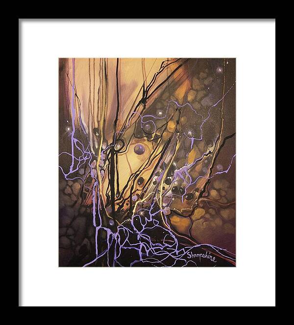 Abstract Framed Print featuring the painting Entanglements by Tom Shropshire