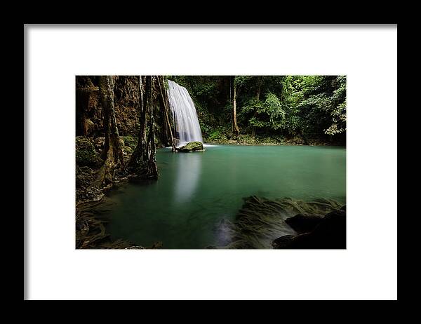 Scenics Framed Print featuring the photograph Erawan Waterfalls by Nobythai