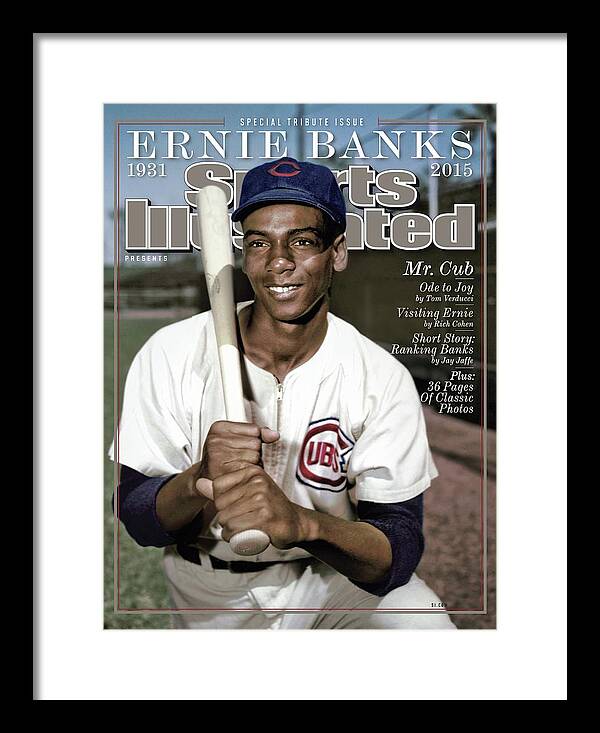 People Framed Print featuring the photograph Ernie Banks, 1931 - 2015 Special Tribute Issue Sports Illustrated Cover by Sports Illustrated