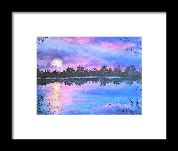 Sunset Framed Print featuring the drawing Euphoric Dreams by Jen Shearer
