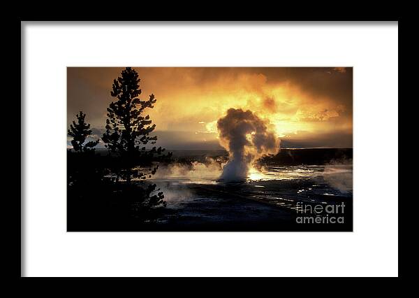 Landscape Framed Print featuring the photograph Evening Magic - Yellowstone National Park by Sandra Bronstein