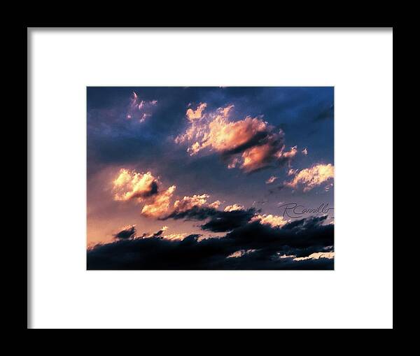 Dramatic Clouds Framed Print featuring the photograph Evening Reflections by Ruben Carrillo