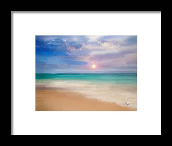 Seascape Framed Print featuring the mixed media Eventide by Colleen Taylor