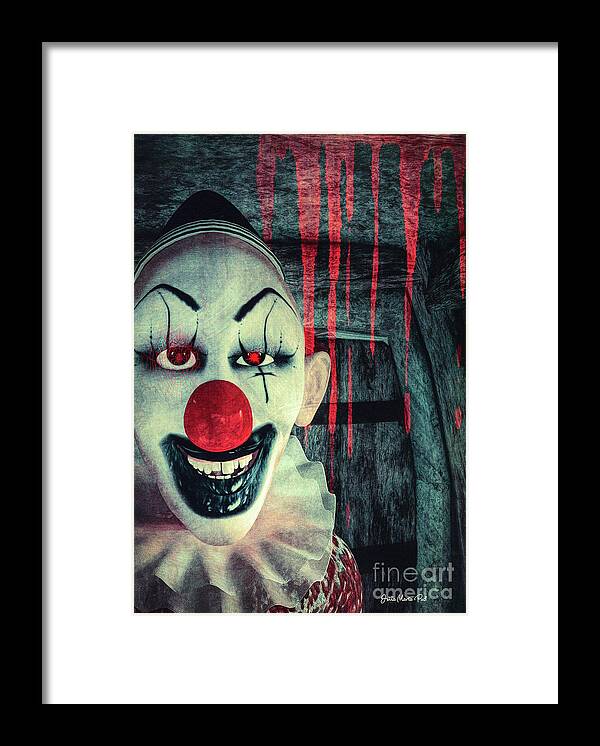 3d Framed Print featuring the digital art Evil Clown by Jutta Maria Pusl