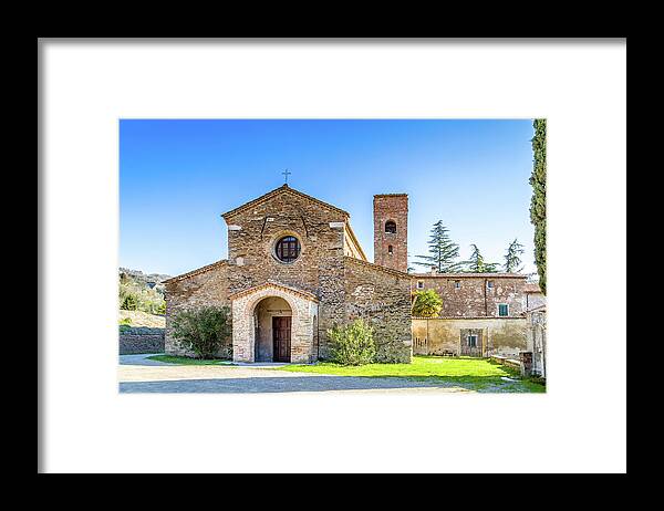 Italy Framed Print featuring the photograph Evocative religiosity of a Romanesque Church by Vivida Photo PC