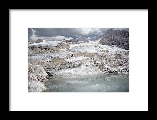 Marmolada Framed Print featuring the photograph Expedition To The Glacier by Andrea Auf Dem Brinke