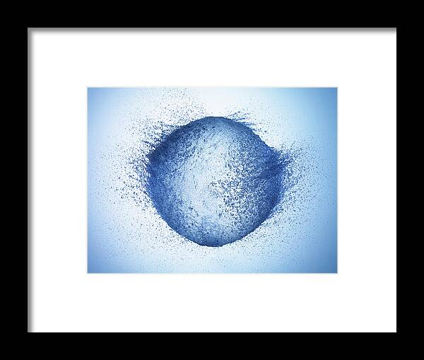 Ball Framed Print featuring the photograph Exploding Water Ball In The Air by Biwa Studio