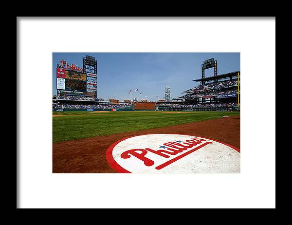 Scenics Framed Print featuring the photograph Expos V Phillies by Jamie Squire