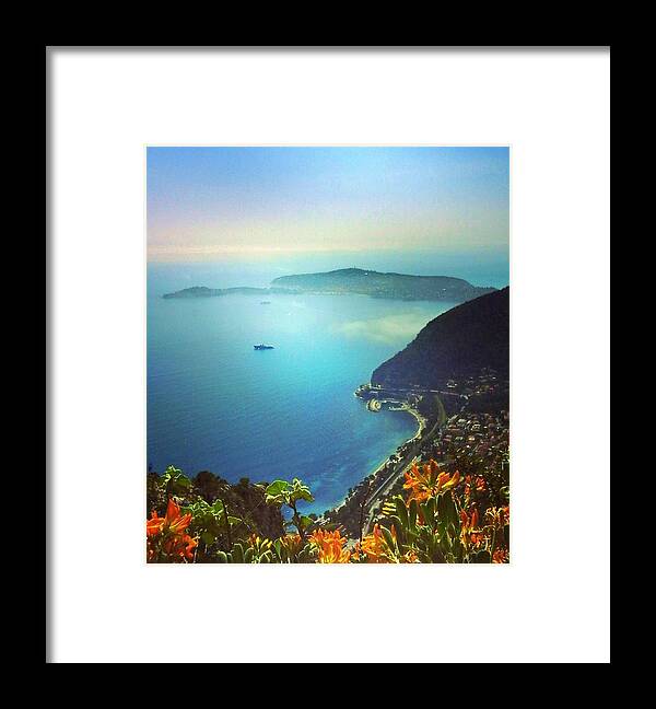 Coastline Framed Print featuring the photograph Views From Eze France by Andrea Whitaker