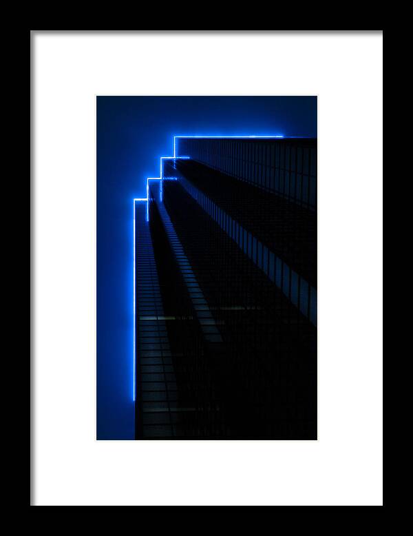 Blue Framed Print featuring the photograph F for Fog by Peter Hull