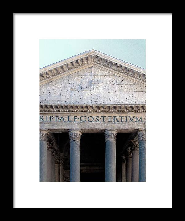 Clear Sky Framed Print featuring the photograph Facade Of The Pantheon In Rome, Italy by Mel Curtis