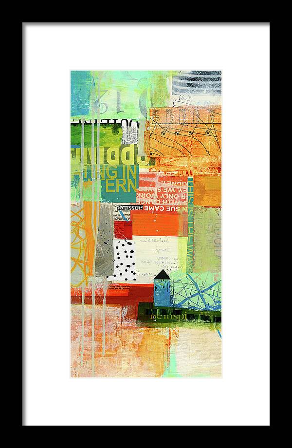 Abstract Art Framed Print featuring the painting Fact Check #9 by Jane Davies