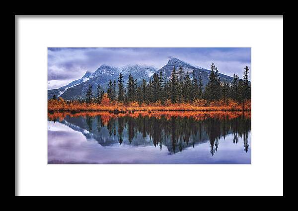 Banff Framed Print featuring the photograph Fall Colors In Banff by Lisa Zhang