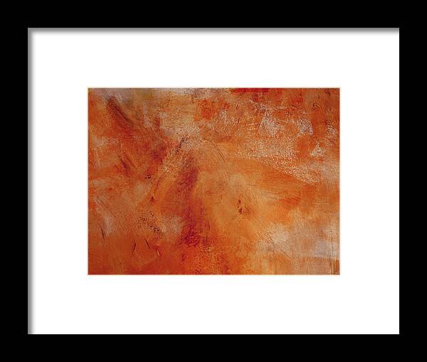 Abstract Framed Print featuring the painting Fall Golden Hour- Abstract Art by Linda Woods by Linda Woods