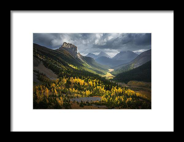 Banff Framed Print featuring the photograph Fall Of Smutwood Valley by Yongnan Li ?????