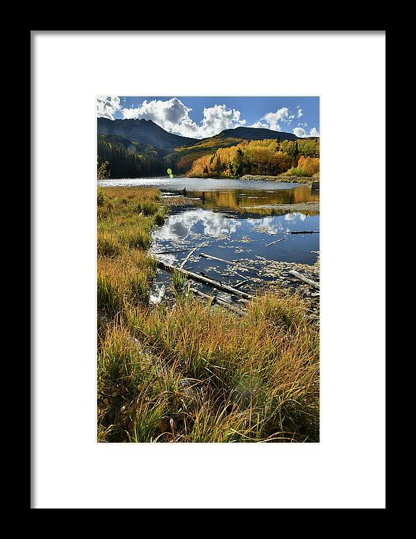 Wilson Mesa Framed Print featuring the photograph Fall Reflection on Woods Lake in Colorado by Ray Mathis
