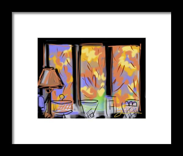 Fall Framed Print featuring the painting Fall Windows by Jean Pacheco Ravinski