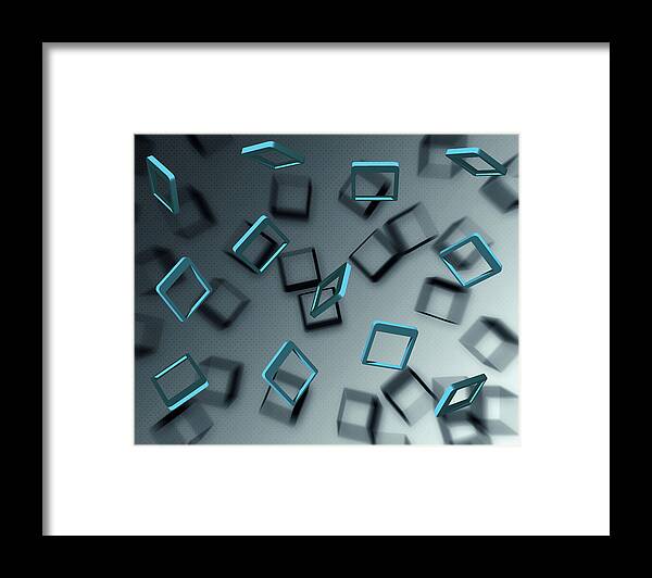 Blue Framed Print featuring the digital art Falling Blue by Jason Fink