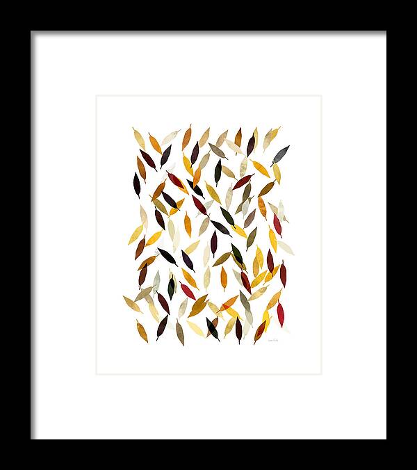 Leaves Framed Print featuring the digital art Falling Leaves- Art by Linda Woods by Linda Woods