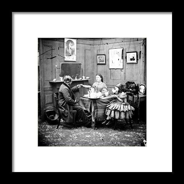 Child Framed Print featuring the photograph Family Tea by London Stereoscopic Company