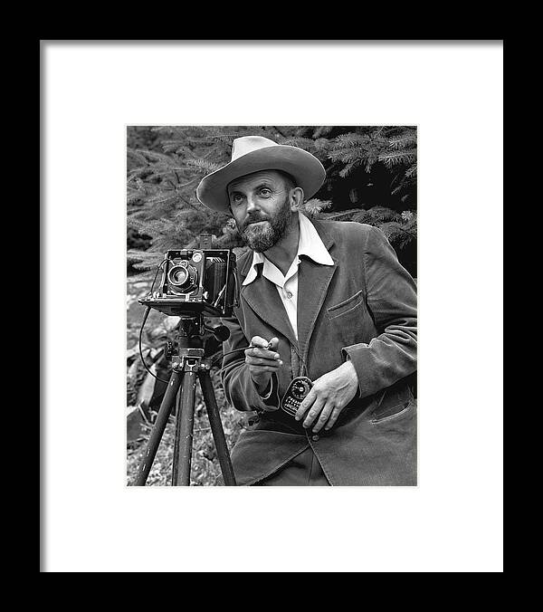 Ansel Adams Framed Print featuring the photograph Famous Photographer Ansel Adams by Mountain Dreams